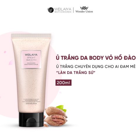 Kem Tẩy Tế Bào Chết Weilaiya 200ml - Ủ Trắng Da Niacinamide, Dưỡng Ẩm Cho Da Sáng Mịn Không Kích Ứng