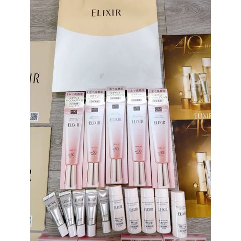 Kem Chống Nắng Nâng Tone Shiseido Elixir Revolution SPF 50+ PA++++ 35gr - Bảo Vệ Da, Dưỡng Ẩm, Làm Sáng Da Tự Nhiên