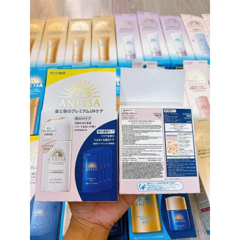 Set Chống Nắng Anessa Day Serum 30ml  + Gói Serum Dưỡng Da , Phục Hồi Da Sau Nắng Night Sun 4ml
