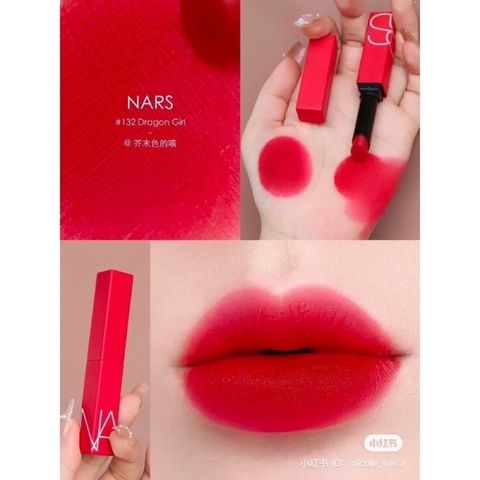 Son Nars Powermatte Mini 0.8g 132 Dragon Girl - Son Lì Đỏ Ruby Đẹp Mọi Tone Da, Độ Bám Cao, Không Lem, Không Trôi