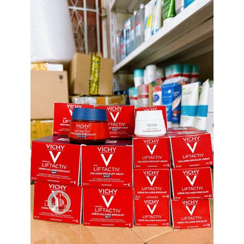 Kem Dưỡng Vichy Liftactiv Collagen Specialist Ngày & Đêm 50ml - Chống Lão Hóa, Làm Sáng Da, Tăng Độ Đàn Hồi Cho Mọi Loại Da