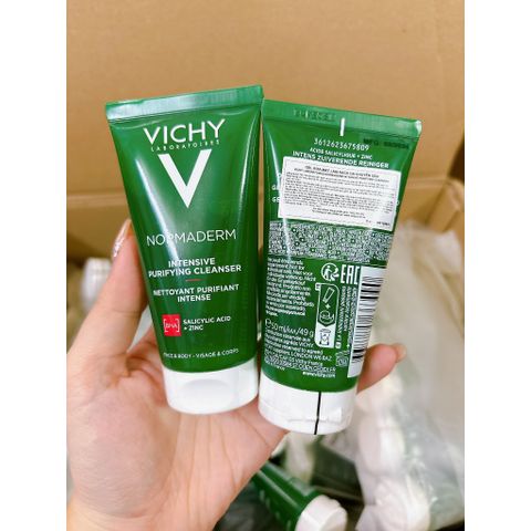 Sữa Rửa Mặt Vichy Normaderm Phytosolution Gel Làm Sạch Sâu 50ml - Giảm Bã Nhờn & Mụn Cho Da Nhạy Cảm, An Toàn, Không Kích Ứng