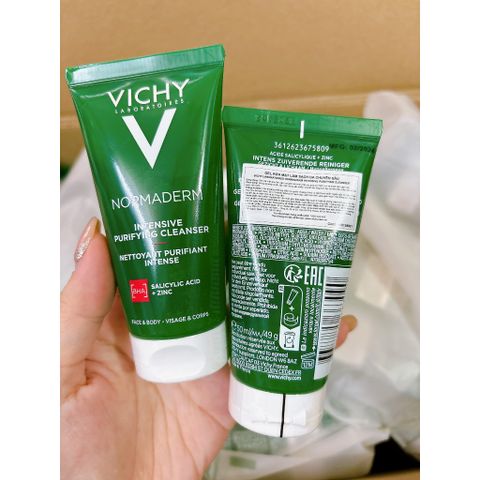 Sữa Rửa Mặt Vichy Normaderm Phytosolution Gel Làm Sạch Sâu 50ml - Giảm Bã Nhờn & Mụn Cho Da Nhạy Cảm, An Toàn, Không Kích Ứng