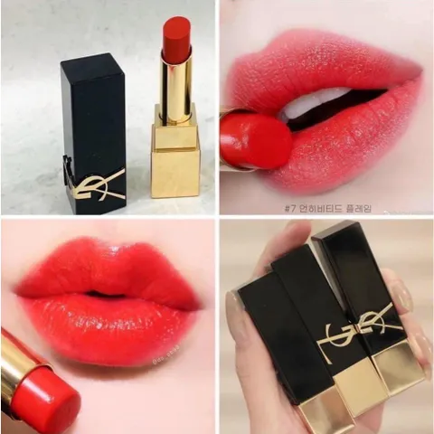 [Mini 1.3g] Son YSL The Bold 07 Unihibited Flame – Màu Đỏ Tươi Ánh Cam