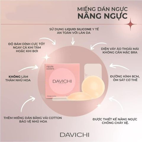 Miếng Dán Ngực Davichi Nâng Ngực Cải Tiến - Không Keo, Chống Mồ Hôi, Siêu Mỏng, Thoải Mái Cho Phái Đẹp