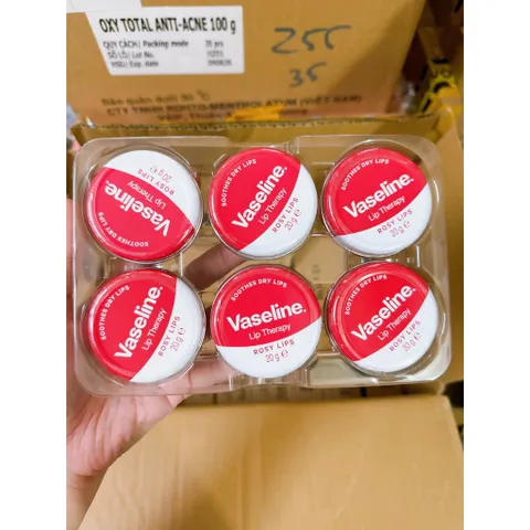 Sáp Dưỡng Môi Hộp Thiếc Vaseline Lip Therapy 20g - Dưỡng ẩm tự nhiên, nhiều màu sắc, phù hợp cho đôi môi khô nứt nẻ, dùng hàng ngày.