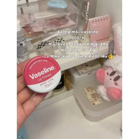 Sáp Dưỡng Môi Hộp Thiếc Vaseline Lip Therapy 20g - Dưỡng ẩm tự nhiên, nhiều màu sắc, phù hợp cho đôi môi khô nứt nẻ, dùng hàng ngày.