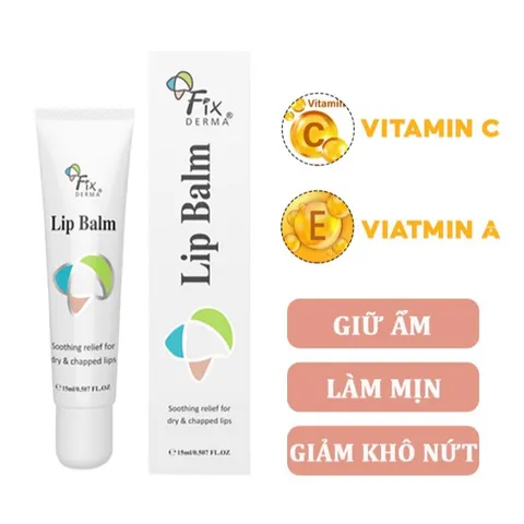 Son Dưỡng Môi Dạng Gel FIXDERMA 15ml - Giúp Giữ Ẩm, Mềm Mịn, Chống Nứt Nẻ, Vitamin C & E cho Môi Hồng Hào Tự Nhiên