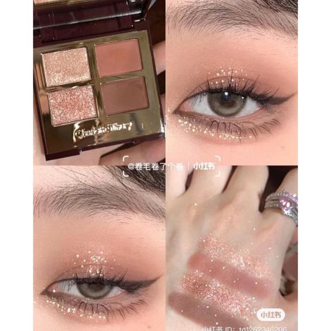 Phấn Mắt Charlotte Tilbury Luxury Palette - Pillow Talk, 4 Ô Màu Trang Điểm Tự Nhiên, Chất Phấn Mịn, Đẹp Lấp Lánh, Phù Hợp Ngày và Đêm