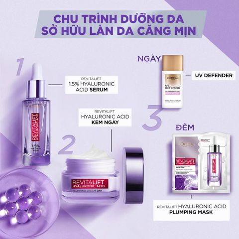 Kem Dưỡng L'Oreal Paris Revitalift 50ml - Kem Cấp Ẩm Hyaluronic Acid Giảm Nếp Nhăn, Tăng Độ Đàn Hồi Da