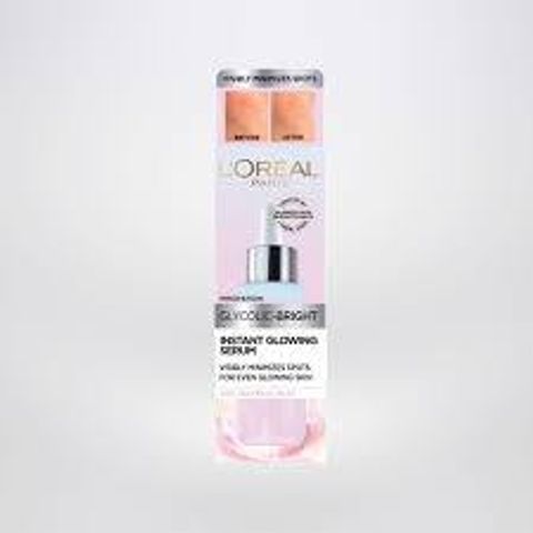 Serum L'Oreal Glycolic-Bright 1.0% - Tinh Chất Dưỡng Sáng Da, Mờ Thâm Nám, Dung Tích 30ml, Phù Hợp Mọi Loại Da