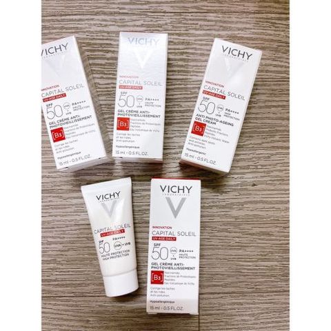 Gel Chống Nắng Vichy 15ml Capital Soleil UV Age Daily SPF 50 - Bảo Vệ Da, Ngừa Lão Hóa, Không Gây Mụn, Dành Cho Mọi Loại Da