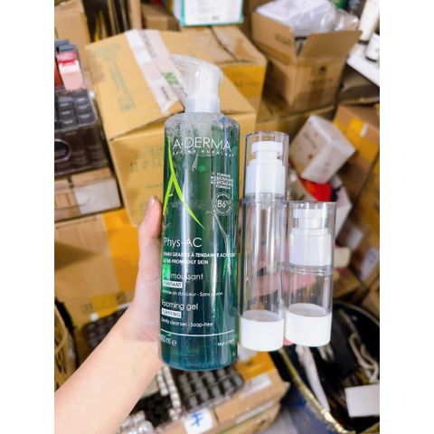 Sữa Rửa Mặt A-Derma Phys-AC Organic Gel Tẩy Rửa Da Nhạy Cảm và Da Dầu Mụn - Làm Sạch Dịu Nhẹ, Cấp Ẩm Hiệu Quả