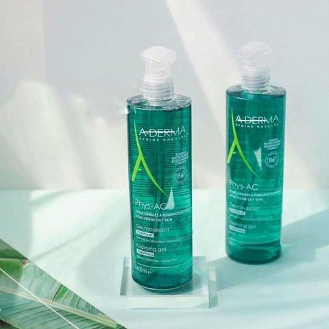 Sữa Rửa Mặt A-Derma Phys-AC Organic Gel Tẩy Rửa Da Nhạy Cảm và Da Dầu Mụn - Làm Sạch Dịu Nhẹ, Cấp Ẩm Hiệu Quả