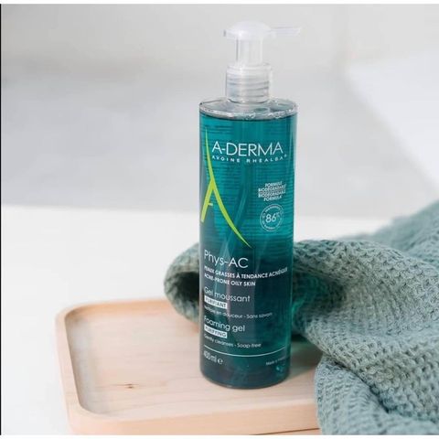Sữa Rửa Mặt A-Derma Phys-AC Organic Gel Tẩy Rửa Da Nhạy Cảm và Da Dầu Mụn - Làm Sạch Dịu Nhẹ, Cấp Ẩm Hiệu Quả