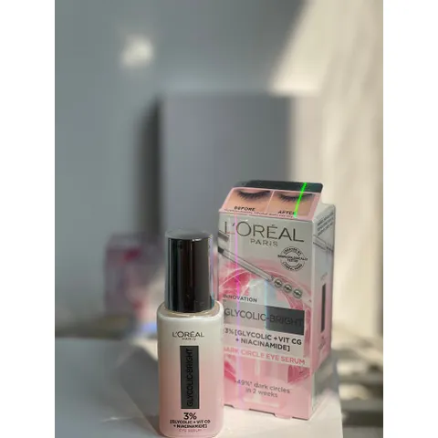Serum L'Oreal Glycolic 20ml - Dưỡng Sáng và Mờ Thâm Vùng Mắt, Chống Lão Hoá, Giảm Quầng Thâm Mắt, Phổ Biến Chăm Sóc Da Mặt