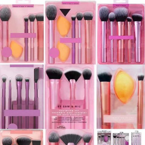 Set Cọ Trang Điểm Real Techniques Everyday Essentials - 4 Cọ + 1 Bông Tán Kem Nền, Che Khuyết Điểm, Tán Phấn, Lý Tưởng Cho Trang Điểm Hàng Ngày