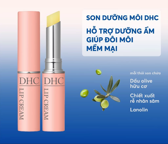(Fullbox) Son Dưỡng Môi DHC Lip Cream 1.5g - Dưỡng Ẩm, Làm Mềm Môi, Chống Khô Nứt, Xuất Xứ Nhật Bản