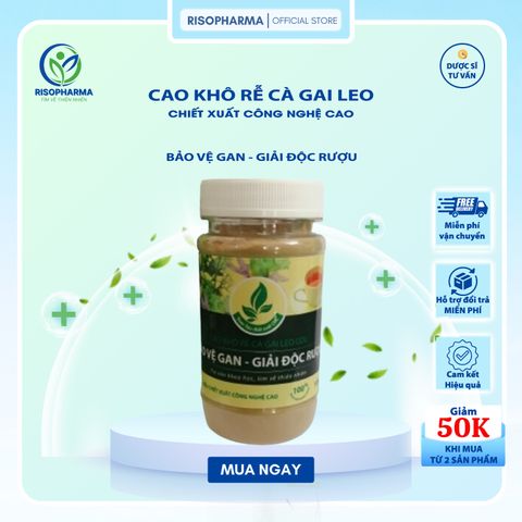 Cao Khô Rễ Cà Gai Leo Risopharma - Hỗ Trợ Bảo Vệ Gan, Giải Rượu, Giảm Mẫn Ngứa, Mụn Nhọt - Sản Phẩm Nguyên Chất Đạt Chuẩn GACP