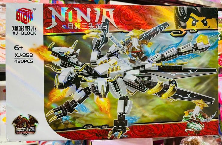 XJ BLOCK - 853D Dragon Series Bộ lắp ráp Ninja rồng đen trắng 430 mảnh cho trẻ từ 6 tuổi trở lên