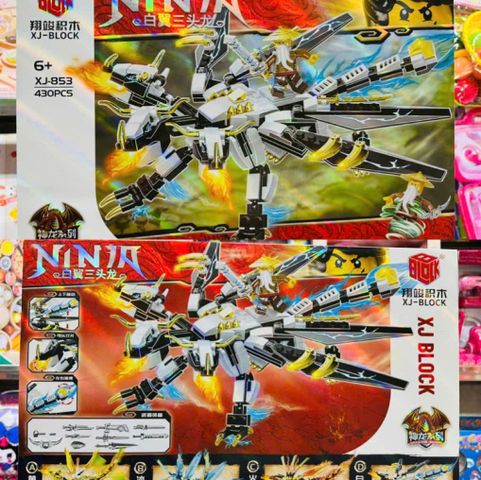 XJ BLOCK - 853D Dragon Series Bộ lắp ráp Ninja rồng đen trắng 430 mảnh cho trẻ từ 6 tuổi trở lên
