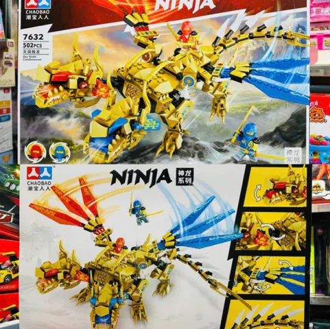 CHAOBAO 7632 Bộ lắp ráp Ninja Rồng Vàng Sky Width Candlesaurus gồm 502 mảnh ghép - Mô hình lắp ráp thú vị cho trẻ em