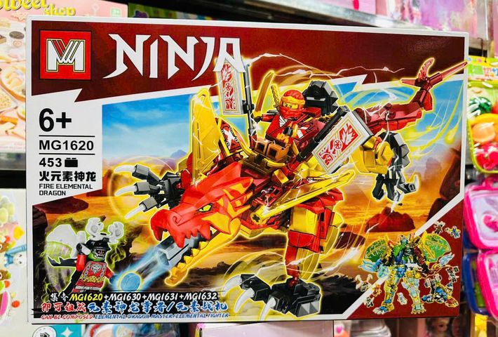 NINJA MG1620 Bộ lắp ráp Ninja rồng lửa Fire Elemental Dragon gồm 453 mảnh ghép cho trẻ từ 6 tuổi trở lên