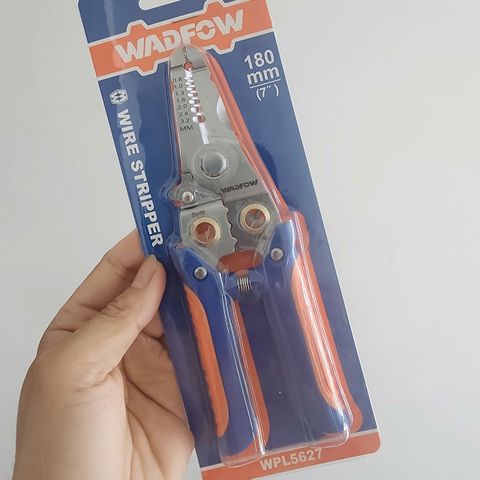 Kìm tuốt dây điện 180mm WADFOW WPL5627 | Lưỡi thép sắc – Tuốt nhanh, không đứt lõi | Tay cầm chống trượt