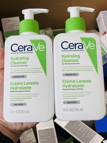  Sữa Rửa Mặt Cerave Hydrating Cleanser 236ml - Da Khô Và Da Thường