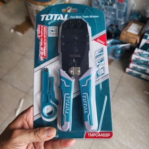 Kìm Bấm Cos Dây Mạng 8 Inch Total TMPC4468P - Đa Năng Uốn, Tước, Cắt Cho Thợ Viễn Thông và Mạng LAN
