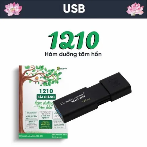 USB Kingston 1210 Bài Pháp Thoại Hàm Dưỡng Tâm Hồn - Thư Viện Di Động về Phật Giáo và Hạnh Phúc Cuộc Sống