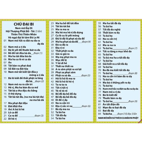 Tờ Kinh Chú Đại Bi Cầu Bình An -  Gieo Duyên Không Lợi Nhuận