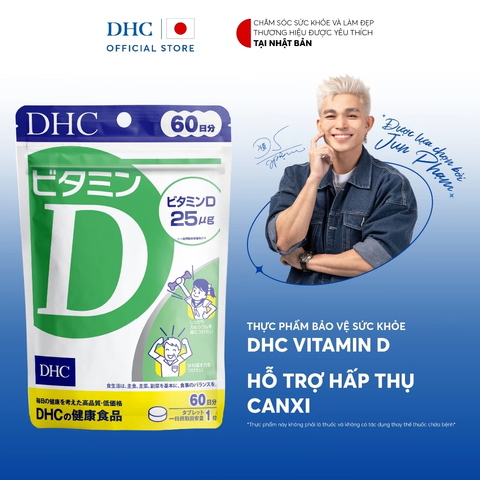 Viên uống DHC Vitamin D3 60 viên - Hỗ trợ tăng cường miễn dịch và hấp thu canxi - Bổ sung vitamin D cho người lớn