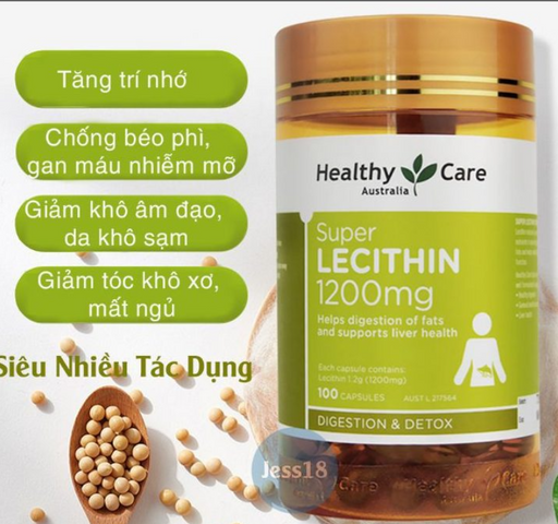 Mầm Đậu Nành Healthycare Super Lecithin 1200Mg - Thực Phẩm Chức Năng Tự Nhiên Hỗ Trợ Sức Khỏe Phụ Nữ, Cải Thiện Chức Năng Sinh Sản