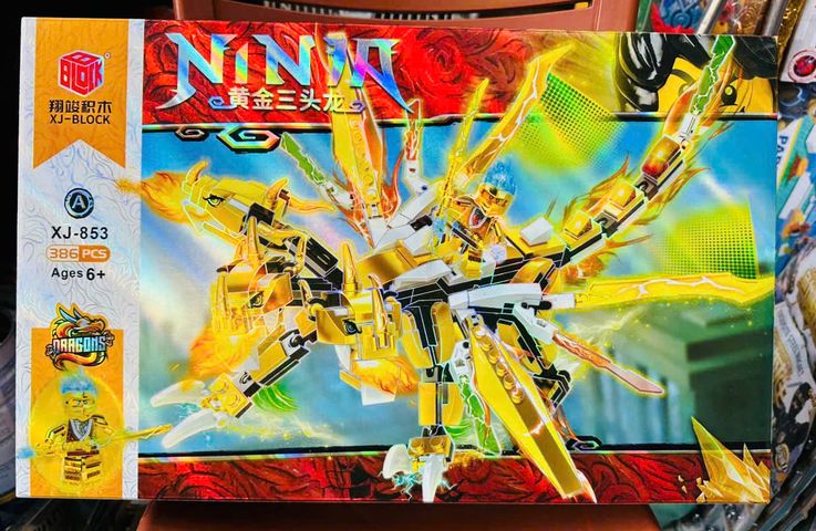 Bộ Lắp Ráp Chủ Đề Ninja Rồng Vàng XJ BLOCK 853A Gồm 386 Chi Tiết