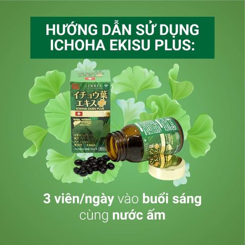Ichoha Ekisu Plus 90 Viên - Bổ Não, Tăng Cường Tuần Hoàn Não, Cải Thiện Trí Nhớ - Sản Phẩm Chiết Xuất Bạch Quả Từ Thụy Sĩ