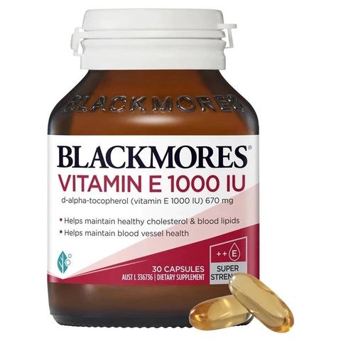 Viên uống Vitamin E 1000IU Blackmores - Giúp làm đẹp da, giảm cholesterol và chống lão hóa, bổ sung sức khỏe tim mạch và cải thiện thị lực