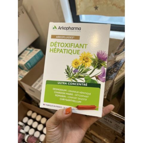Viên Uống Thải Độc Gan Arkopharma Detoxifiant Hepatique Pháp - Hỗ Trợ Chức Năng Gan, Thanh Lọc Cơ Thể, 20 Ống