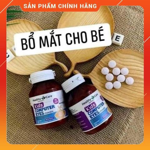 Viên Nhai Bổ Mắt Cho Bé Healthy Care - Viên Uống Bảo Vệ Mắt Từ 2 Tuổi Hộp 60 Viên, Giảm Mỏi Mắt Do Ánh Sáng Xanh