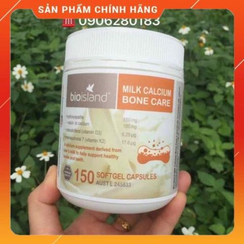 Viên uống Bio Island Milk Calcium Care 150 viên - Hỗ trợ xương khỏe mạnh, bổ sung canxi tự nhiên từ sữa bò, vitamin D3 & K2.
