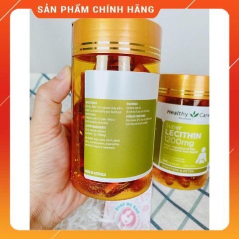 Mầm Đậu Nành Úc Healthy Care Super Lecithin 1200mg 100 Viên - Hỗ Trợ Cân Bằng Nội Tiết Tố Nữ Giới, Giảm Lão Hóa Da