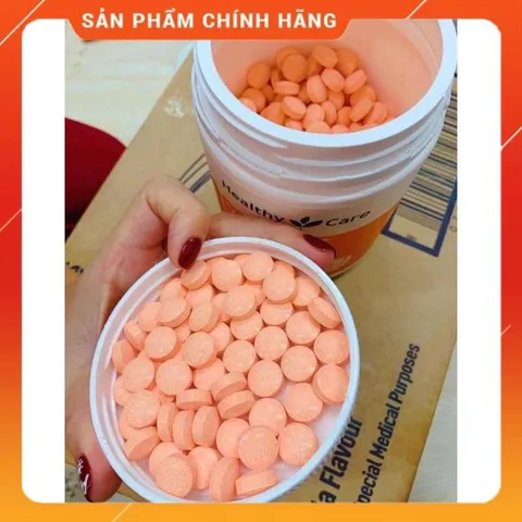 Viên Nhai Vitamin C 500mg Healthy Care Chính Hãng Úc - Hộp 500 Viên, Thích Hợp Cho Trẻ Em và Người Lớn