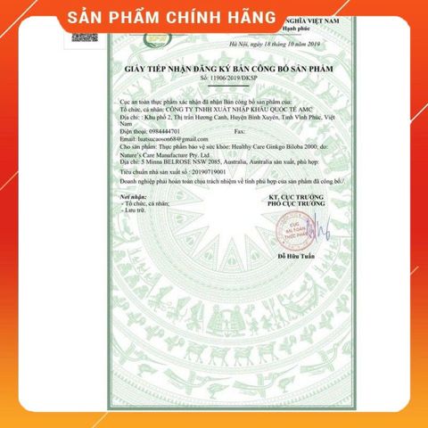Viên uống bổ não Ginkgo Biloba 2000 Healthy Care 100v - Tăng cường trí nhớ, cải thiện tuần hoàn máu, hỗ trợ giảm đau đầu và mất ngủ
