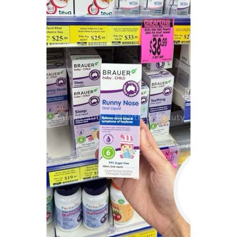 Siro Sổ Mũi Brauer Runny Nose 100ml - Thảo Dược Thiên Nhiên Cho Bé Từ 6 Tháng, An Toàn, Dễ Uống, Hiệu Quả Nhanh Chóng