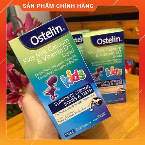 (Date xa 2026)Canxi Nước Khủng Long Ostelin Kids Milk Calcium & D3 Liquid Úc (90ml) ????? Cho Trẻ Từ 7 Tháng Tuổi