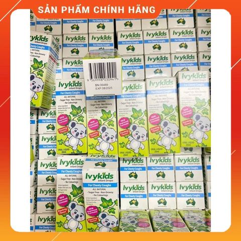 Siro giảm ho Ivy Kids Úc cho trẻ sơ sinh và trẻ em, chiết xuất lá thường xuân, an toàn, dễ uống, sản phẩm dinh dưỡng mùa lạnh