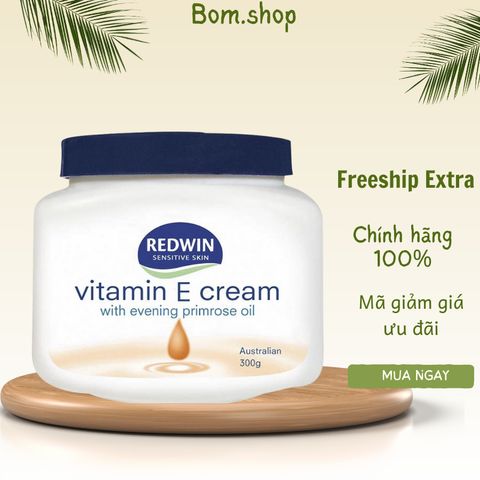 Kem Dưỡng Da Mềm Mịn REDWIN Vitamin E Cream 300g - Dưỡng Ẩm, Chống Lão Hóa, Phục Hồi Da Tổn Thương, Chính Hãng Úc