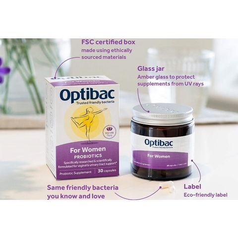 Men vi sinh Optibac Tím cho Phụ Nữ - Tăng cường hệ miễn dịch, ngăn ngừa nhiễm khuẩn và nấm âm đạo - 30 viên nhập khẩu UK