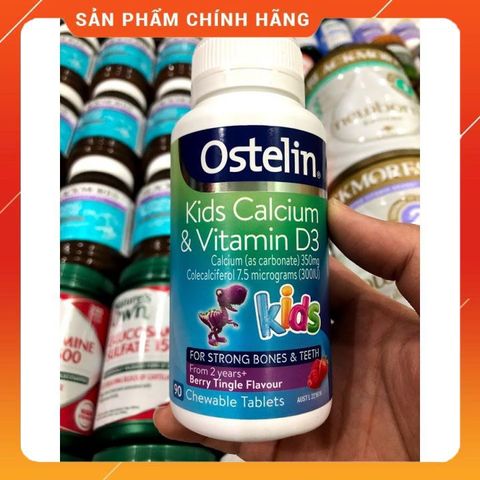 Canxi Ostelin Kids Kẹo Khủng Long 90 Viên - Vitamin D & Canxi Giúp Phát Triển Xương Răng Chắc Khỏe Cho Trẻ Từ 2 Tuổi, Xuất Xứ Úc