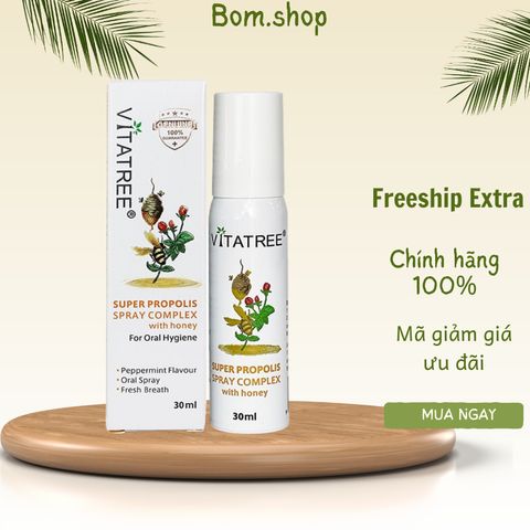 Chai Xịt Keo Ong Vitatree 25ml - Hỗ Trợ Giảm Ho, Viêm Họng và Cảm Lạnh Cho Trẻ Từ 2 Tuổi - Sản Phẩm Chính Hãng Úc